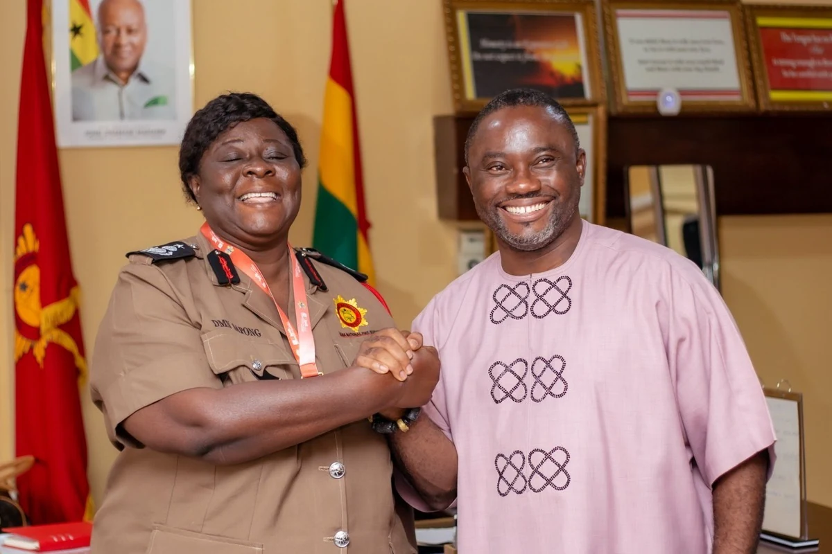 Jesse with Fire Service Commander